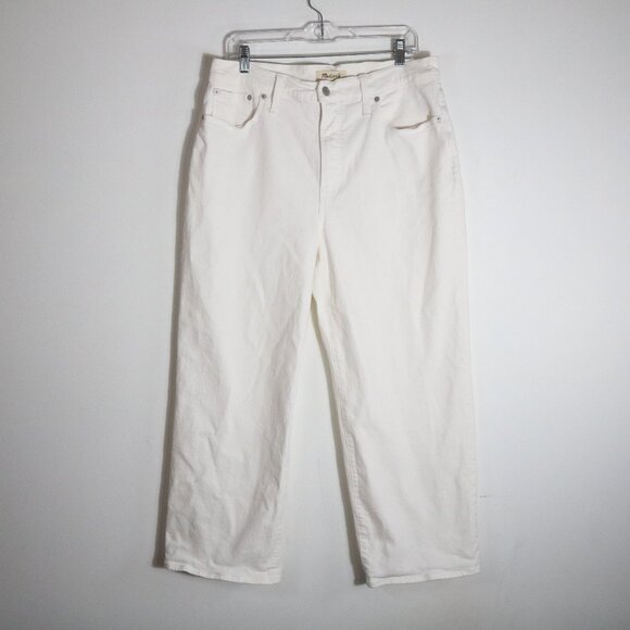 Madewell The Perfect Vintage Wide Leg Crop Jeans Womens 29 Tile White High Rise - Picture 2 of 8